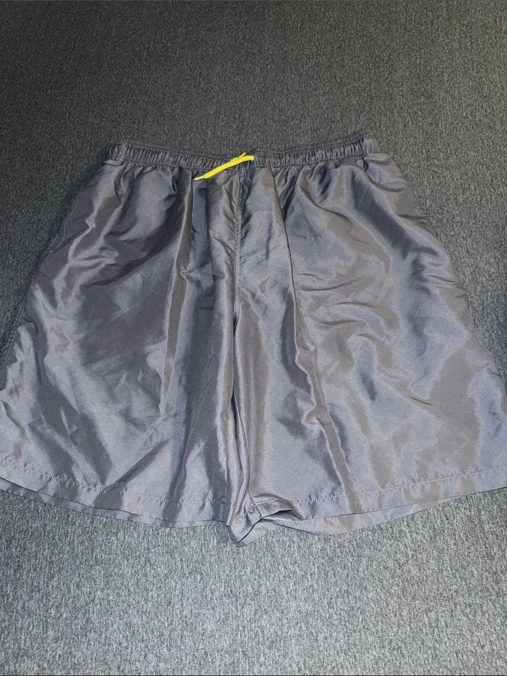 Men's Swim Trunks in Charcoal with Yellow Drawstring